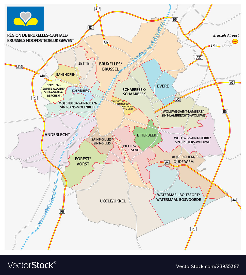 Brussels Road Map - Administratives & Politisches