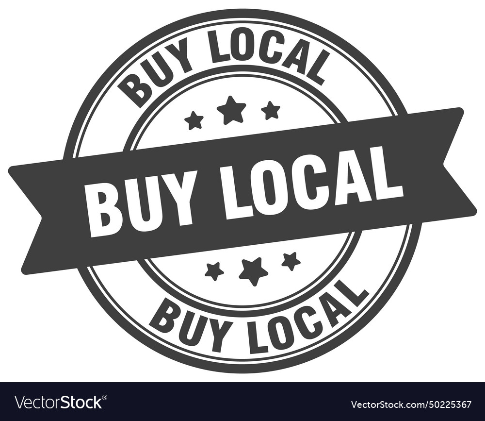 Buy local stamp label on transparent Royalty Free Vector