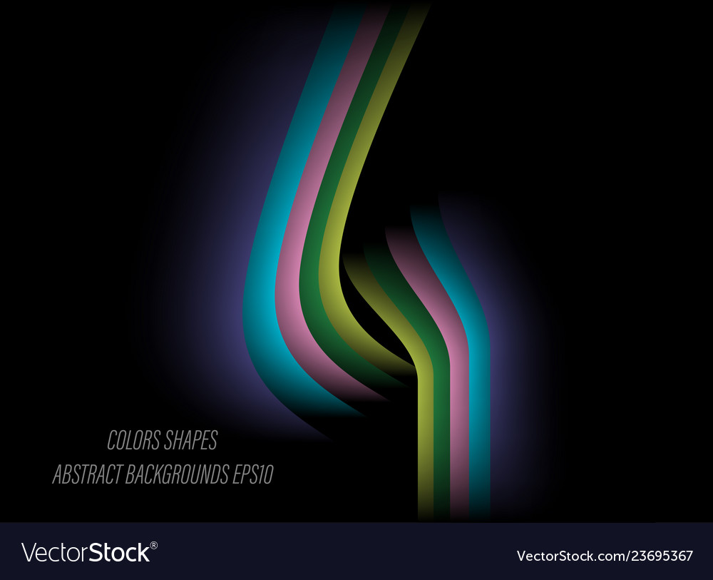 Colors shapes in a black Royalty Free Vector Image