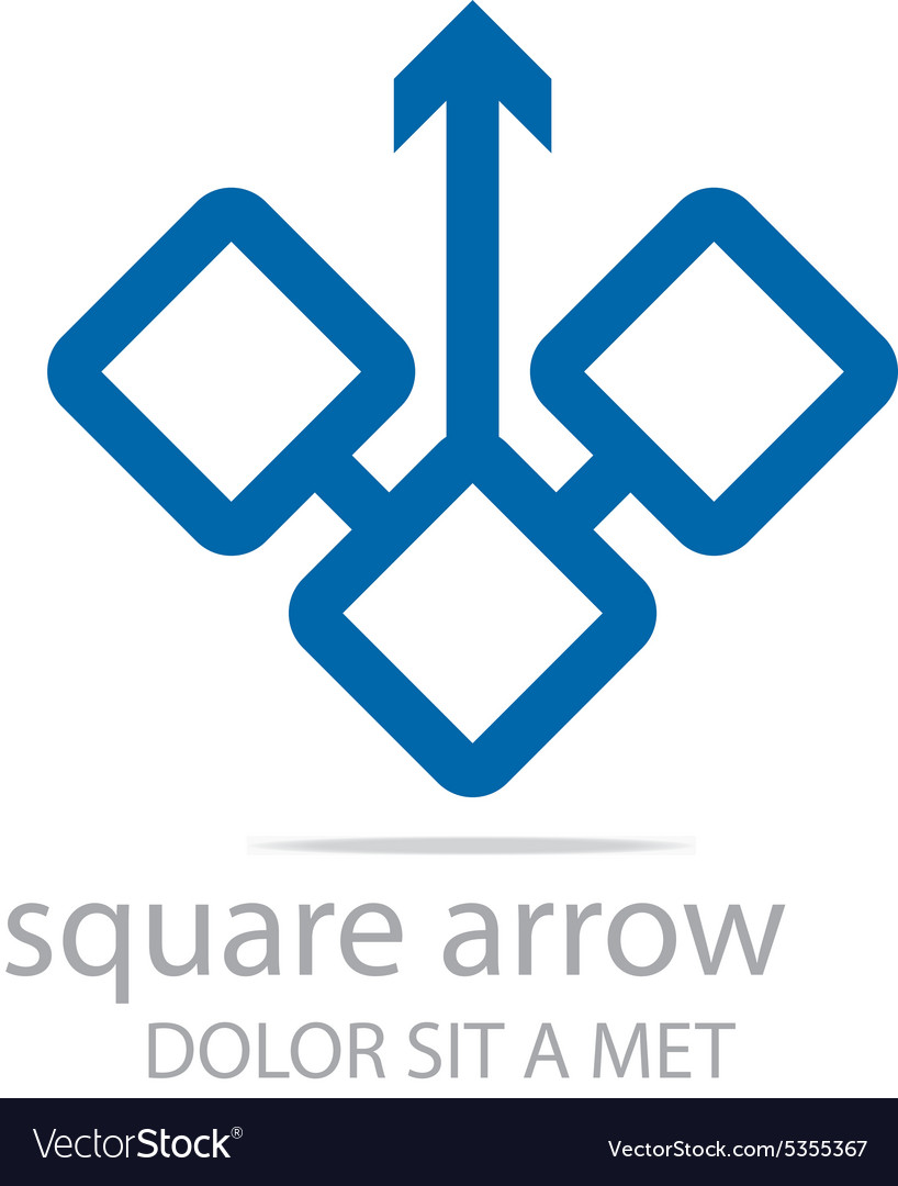 Design square arrow icon symbol abstract