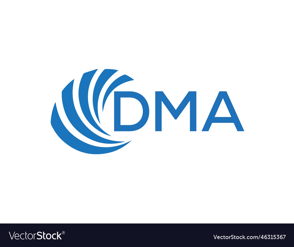 Dma letter logo design on white background