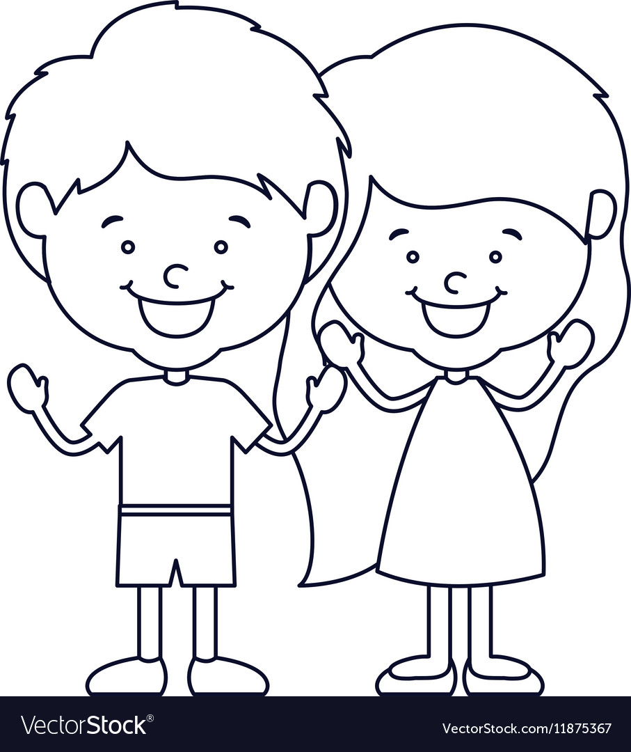 Isolated boy and girl cartoon design Royalty Free Vector