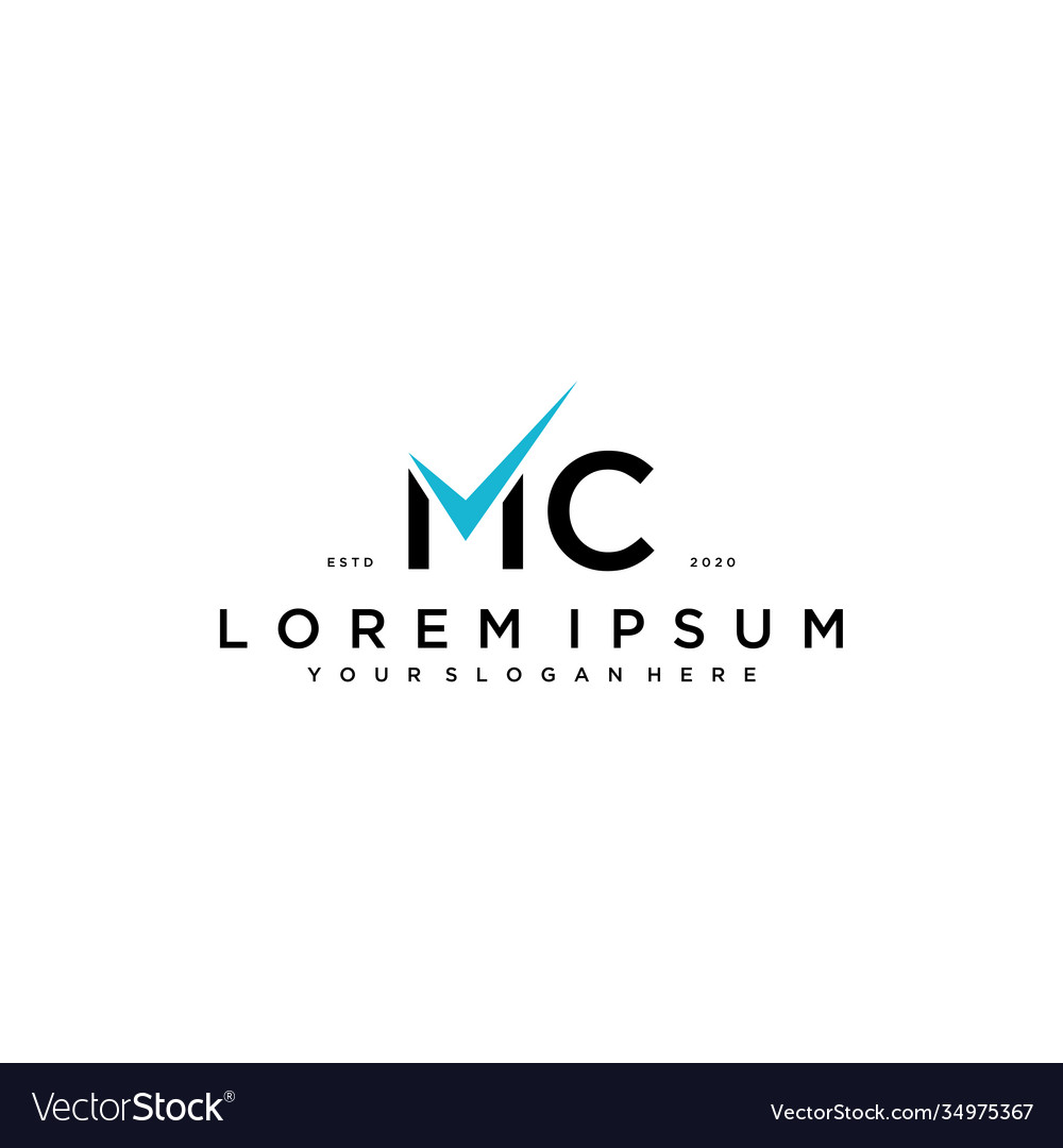 Letter mc checklist logo design concept