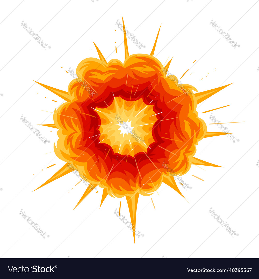 Red explosion cloud of fire Royalty Free Vector Image