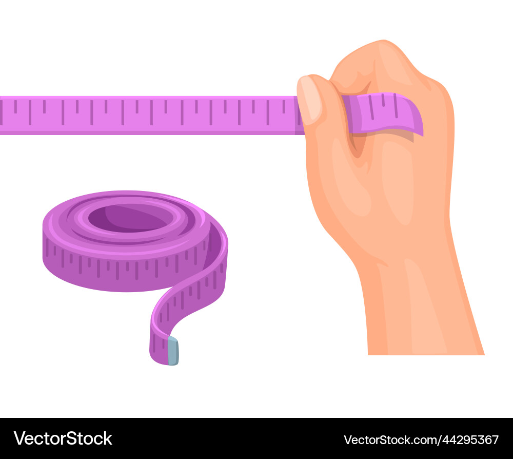 Ribbon measure pink sewing tailor tool object Vector Image