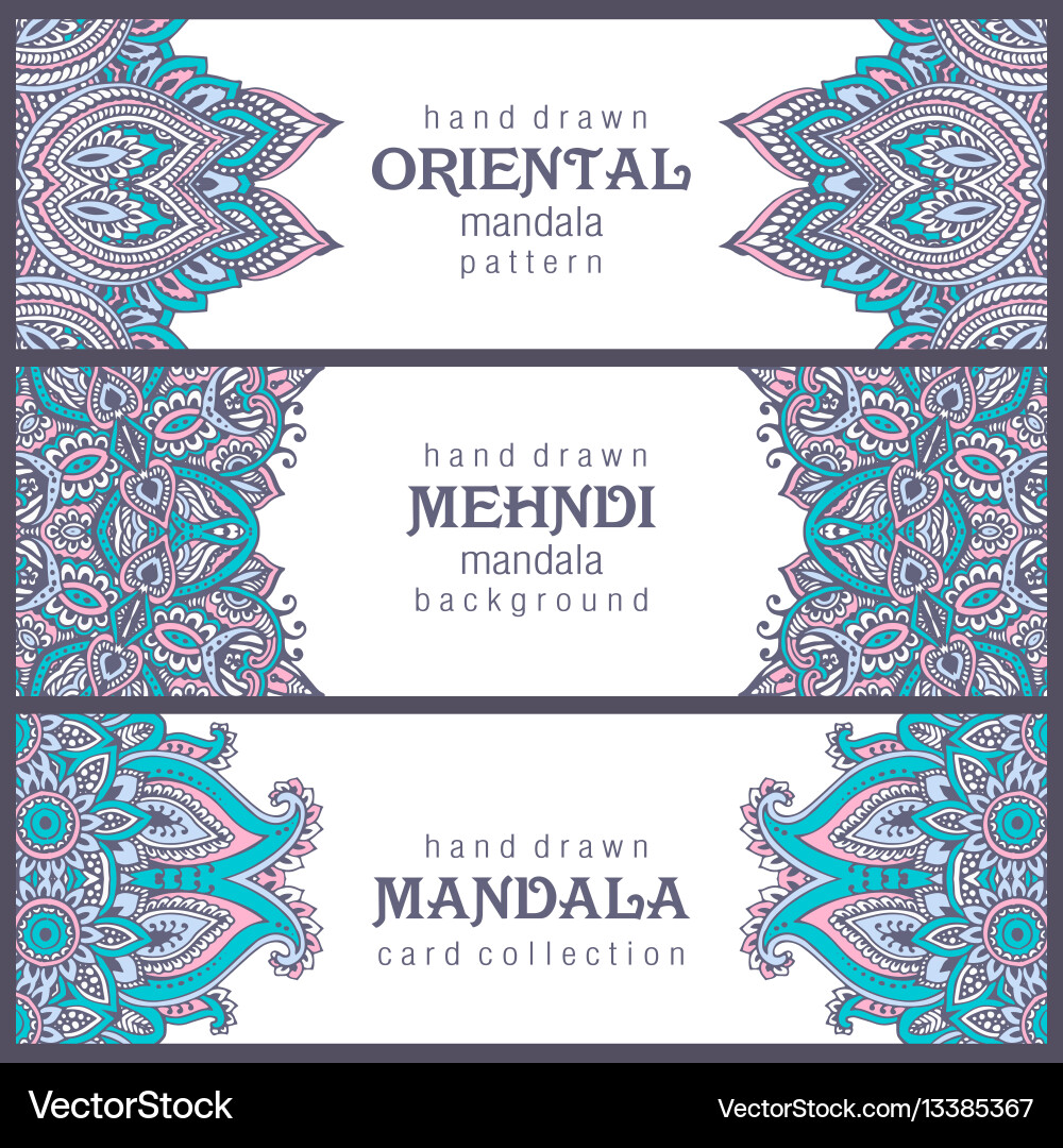 Set three horizontal cards or flyers Royalty Free Vector