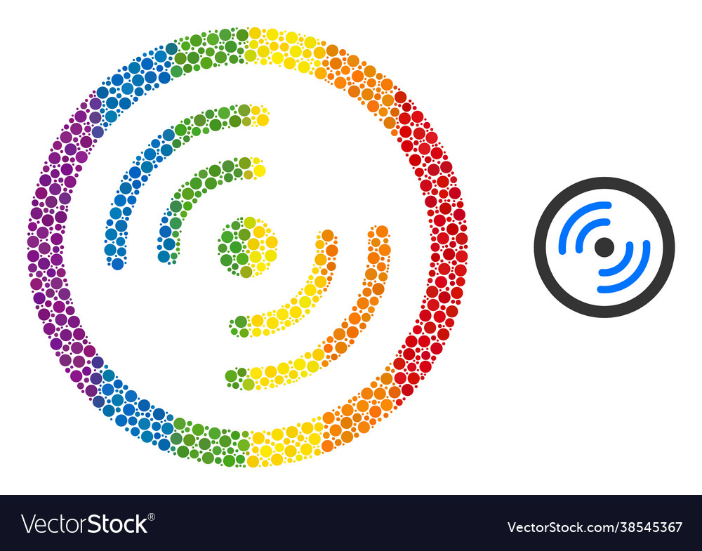 Spectrum rotor rotation composition icon round vector image Spectrum rotor rotation composition icon round