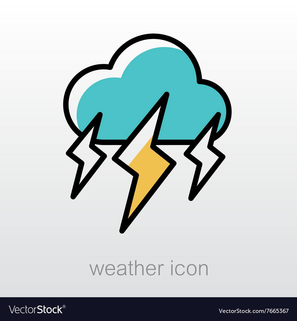 Storm cloud lightning icon meteorology weather