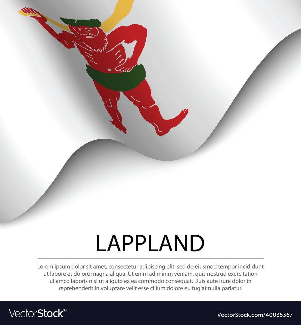 Waving flag of lappland is a province sweden