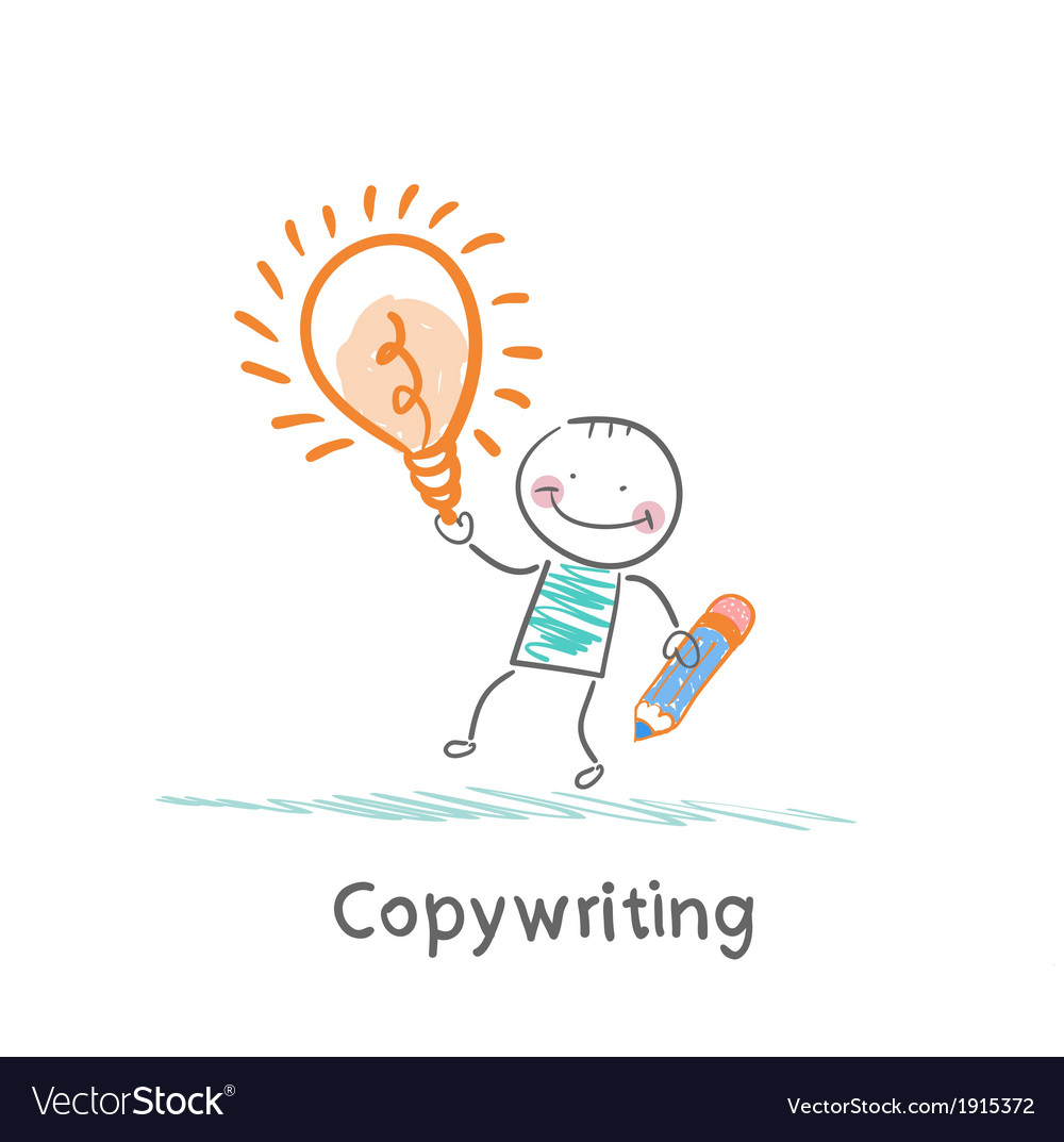 Copywriter holding a pencil and an idea