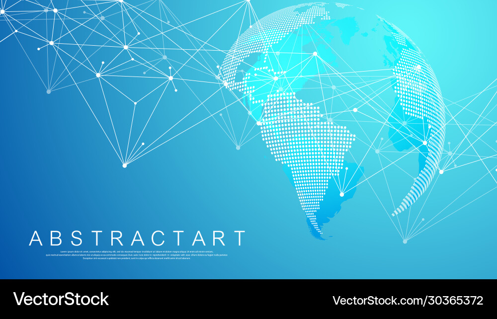 Global network connection concept big data Vector Image