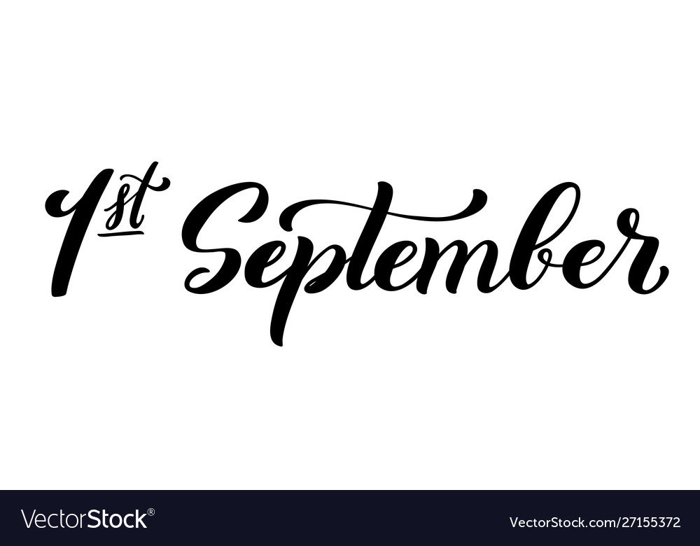 Handdrawn lettering 1 september design template