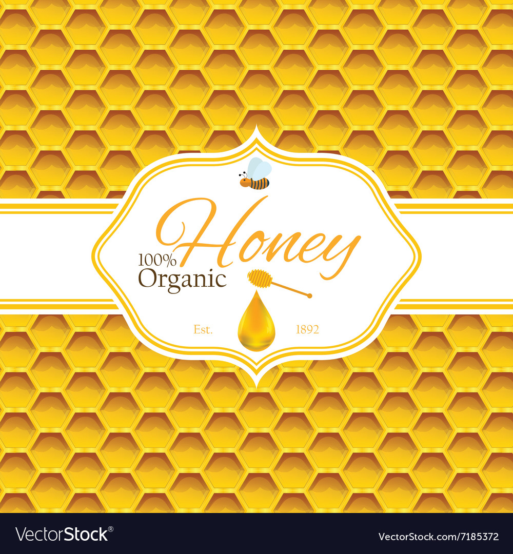 Honeycomb Honey Label Template Royalty Free Vector Image for Free Printable Honey Label Template