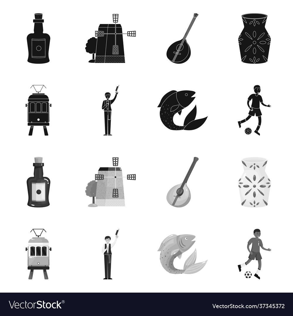 Isolated object and historic symbol set vector image Isolated object and historic symbol set