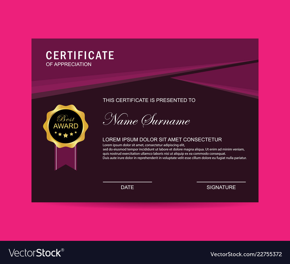 Modern certificate Royalty Free Vector Image - VectorStock