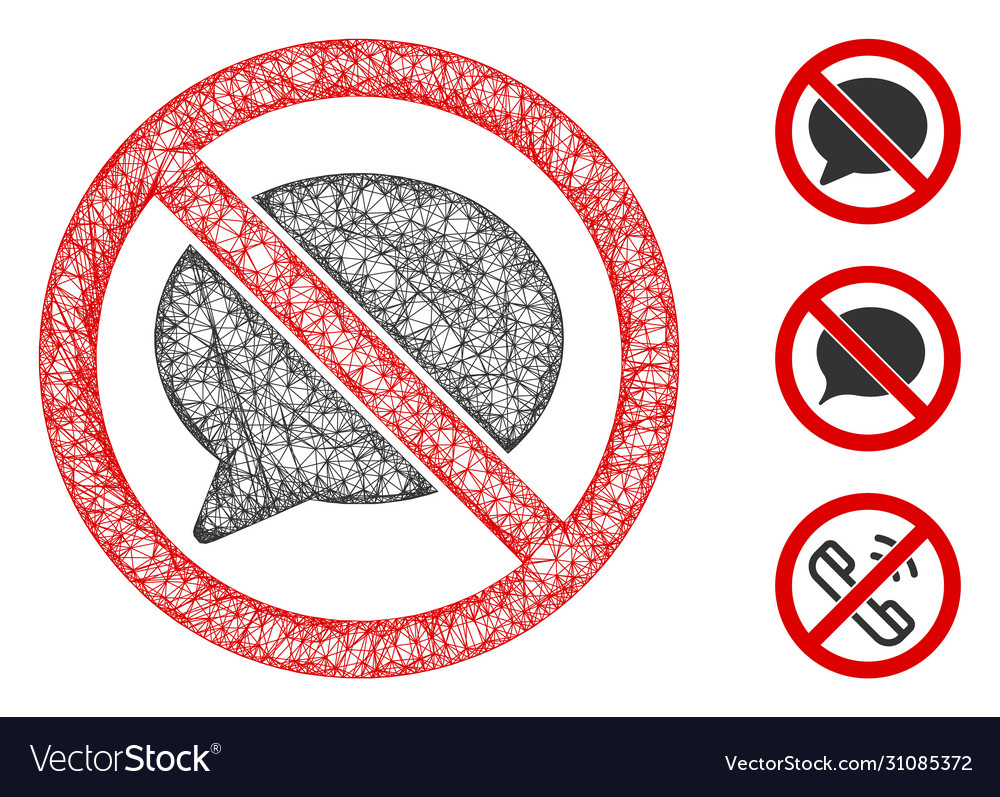 No message cloud polygonal web mesh vector image No message cloud polygonal web mesh