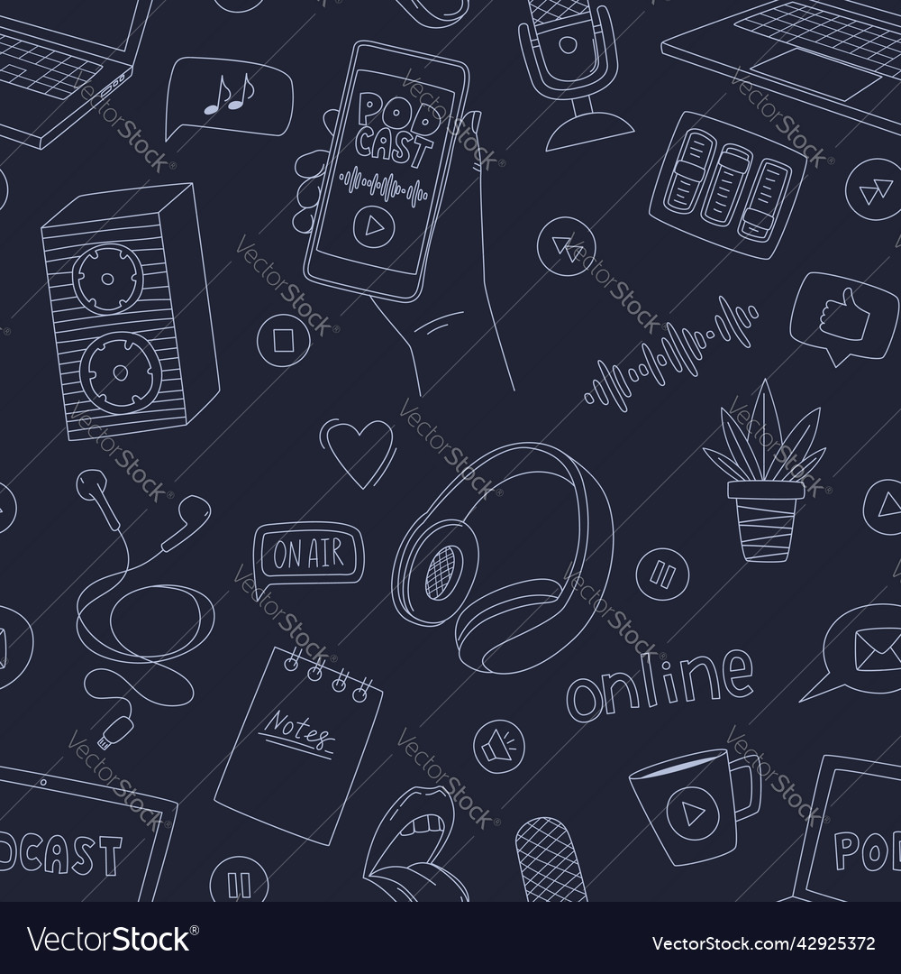 Seamless pattern with doodle elements symbolizing vector image Seamless pattern with doodle elements symbolizing