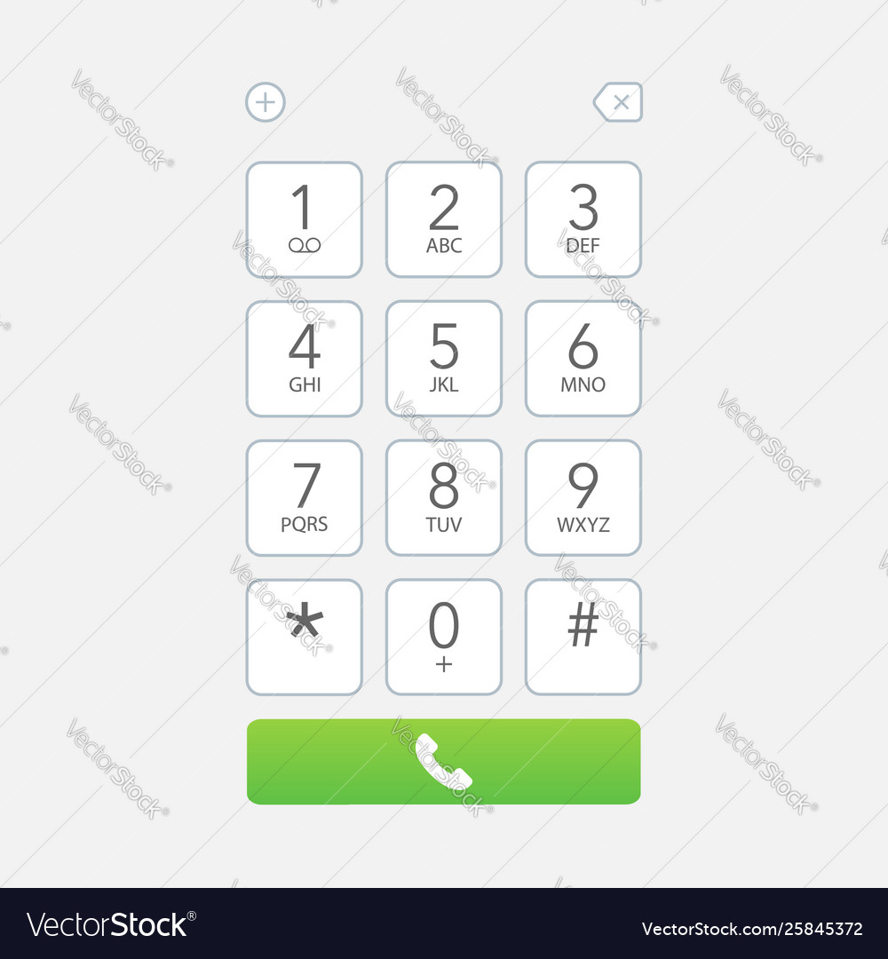 Smart phone dial keypad screen stock