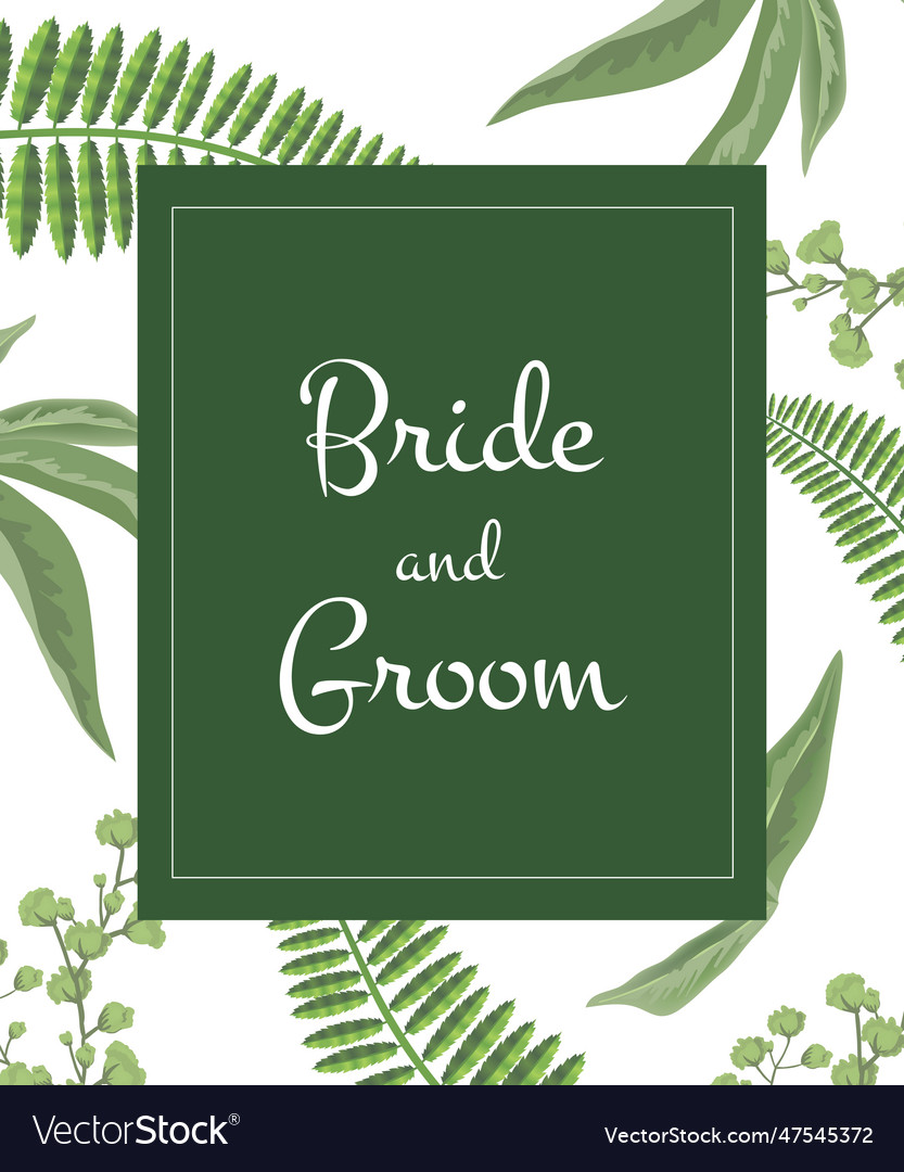 Wedding invitation bride and groom lettering