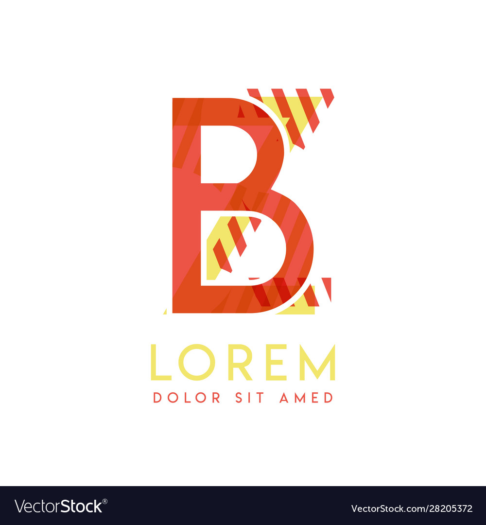 Zb colorful logo design with pink orange and gray Vector Image