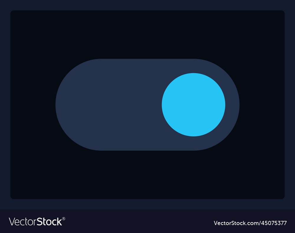Active toggle button ui element template vector image Active toggle button ui element template