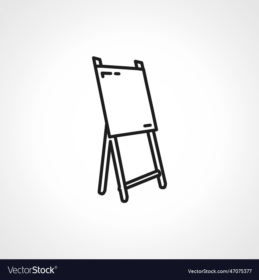 Art canvas line icon easel stand