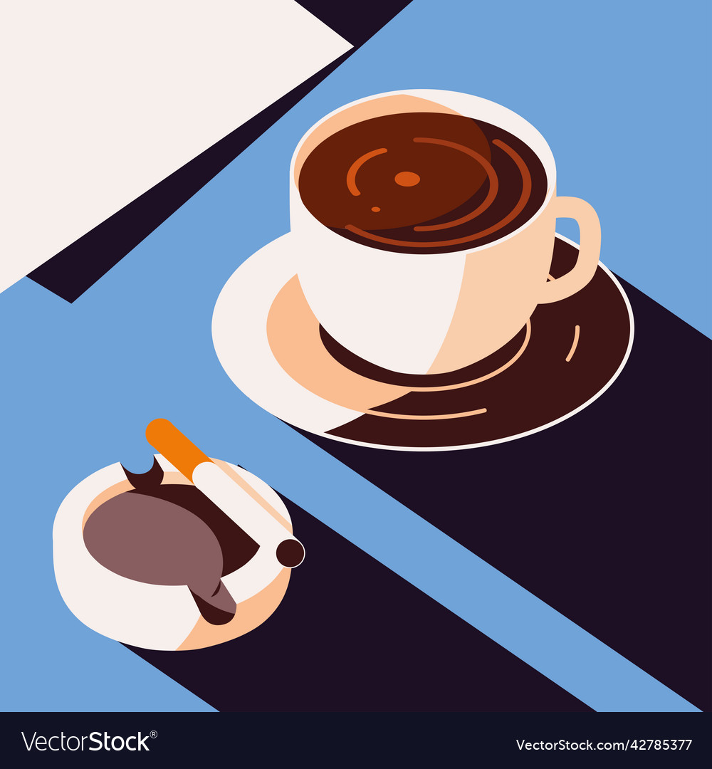 Coffee and cigar Royalty Free Vector Image - VectorStock