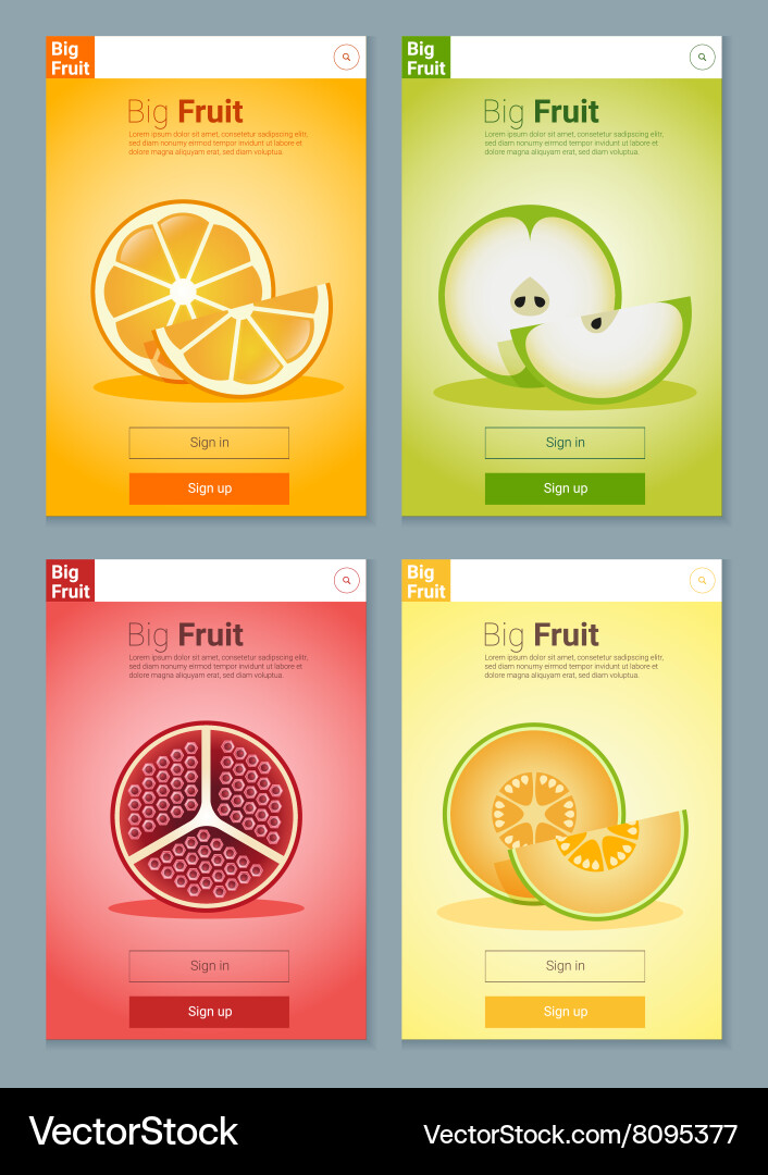 Colorful Fruit Banner For App Design 1 Royalty Free Vector