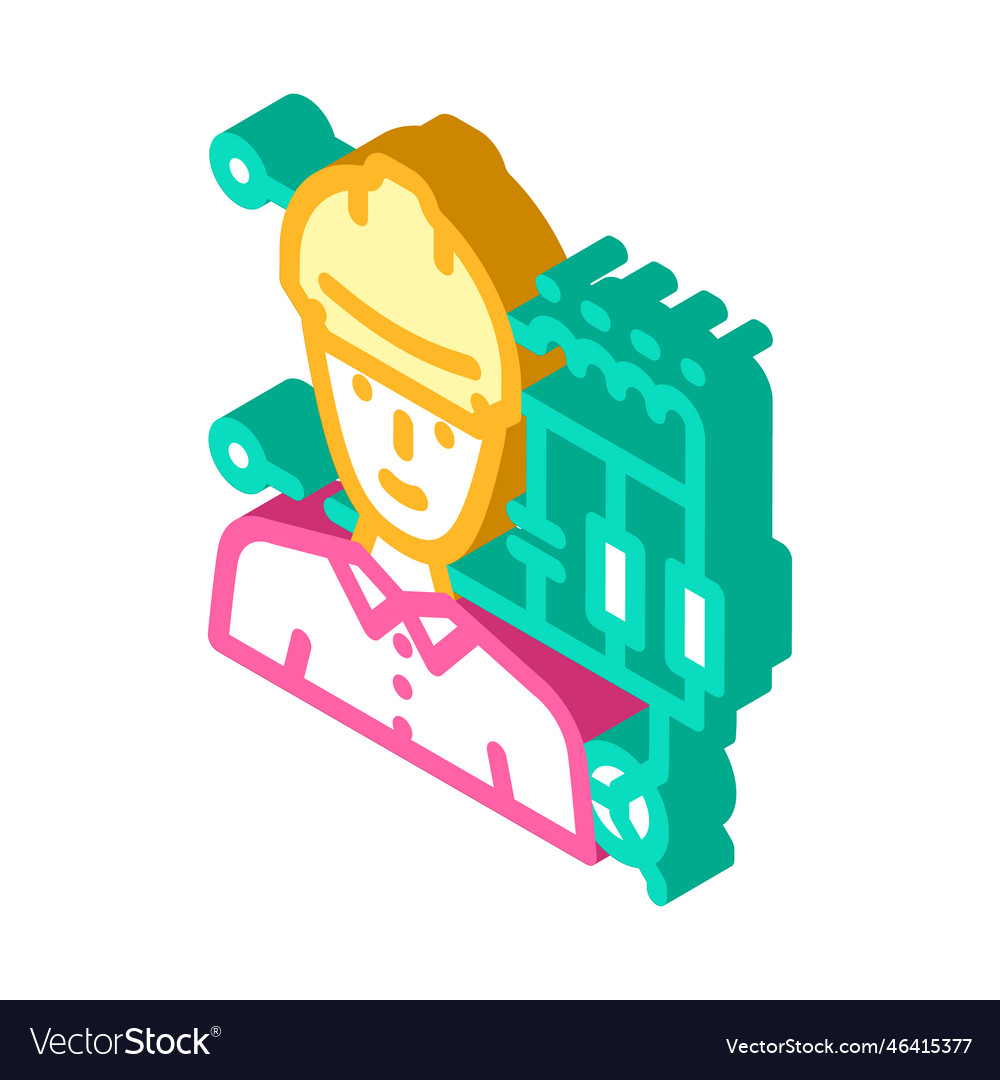 Electronics engineer worker isometric icon