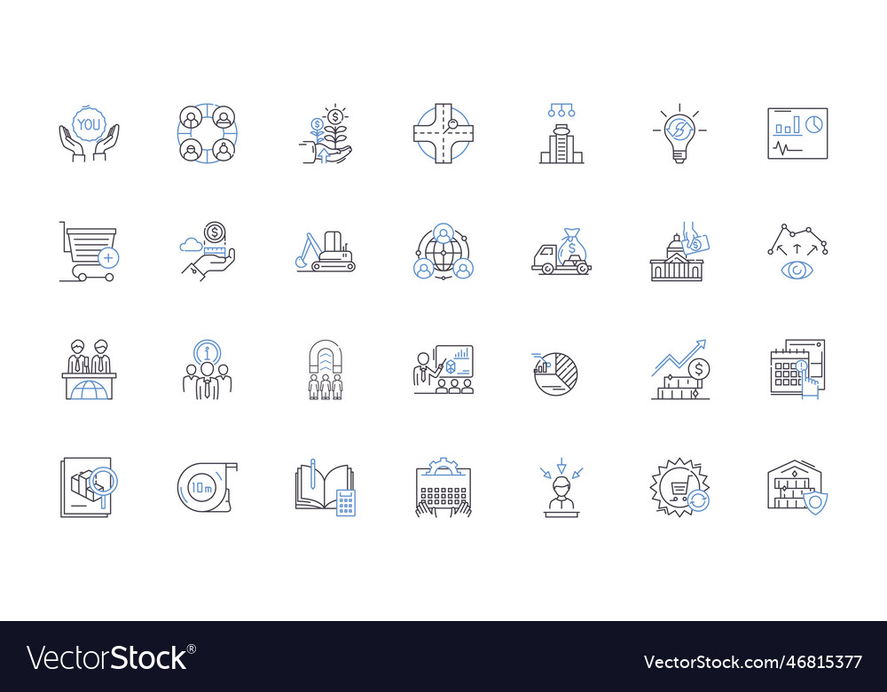 Enterprise protocols line icons collection vector image Enterprise protocols line icons collection