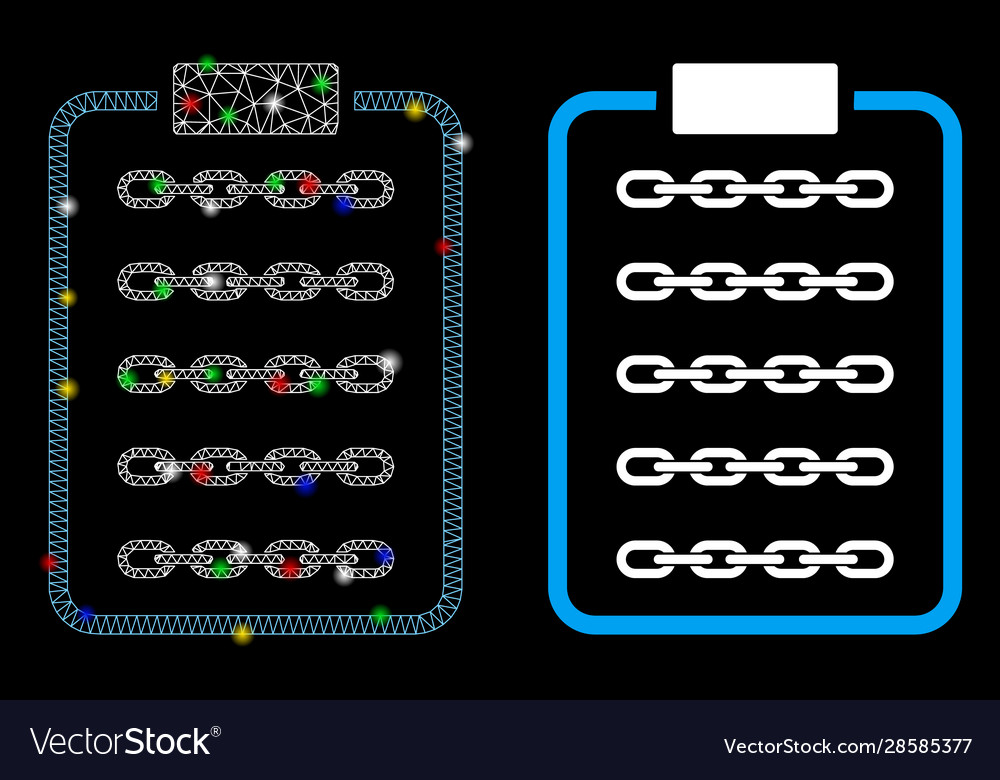Glossy mesh wire frame blockchain list page icon