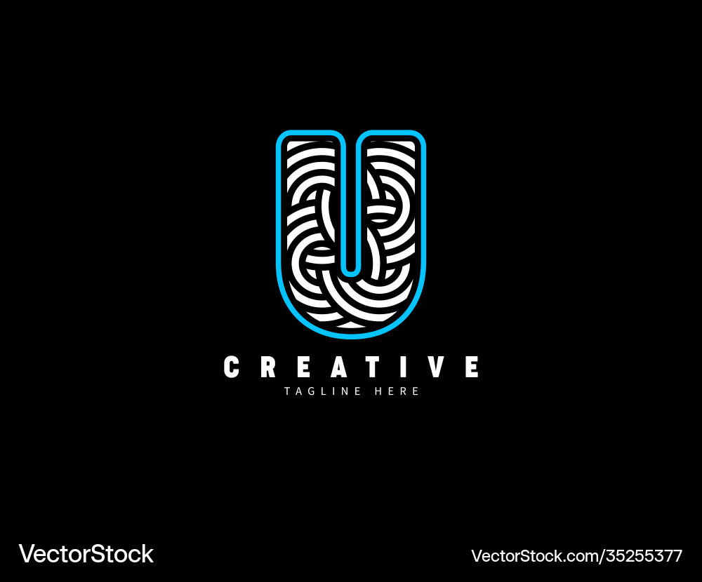 Letter u monogram logo Royalty Free Vector Image