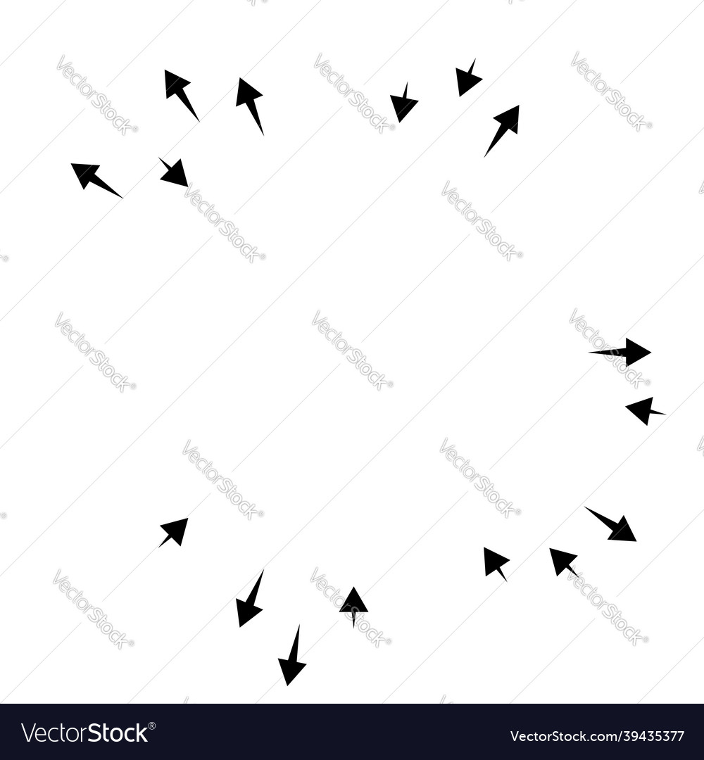 Radial radiating arrows pointers in opposite