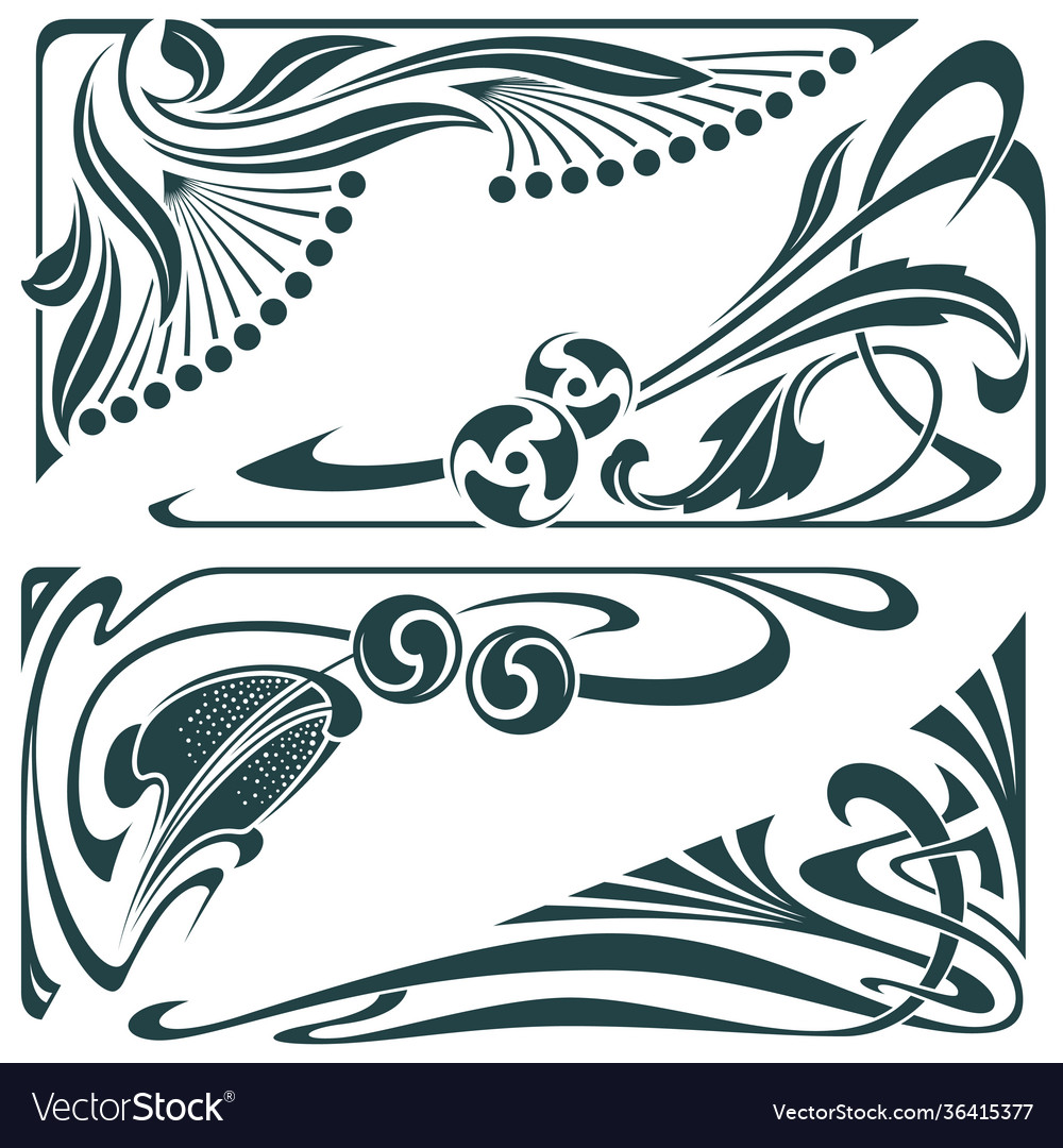 Set floral and plant tribal tattoos vignette Vector Image