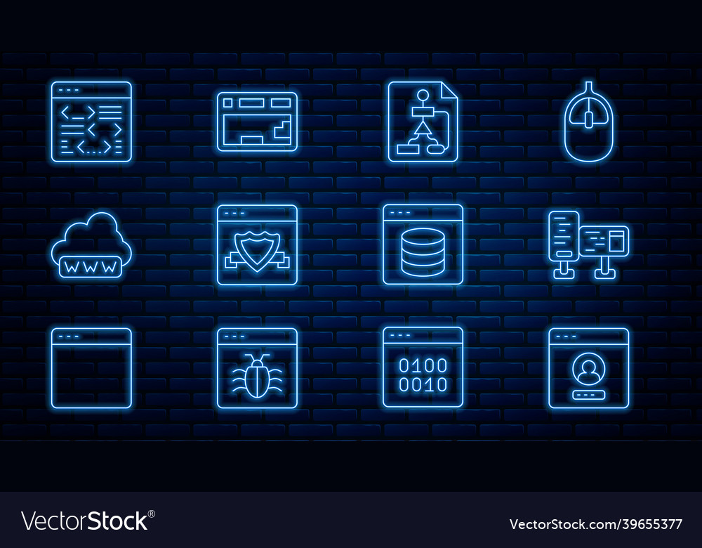 Set line create account screen computer monitor vector image Set line create account screen computer monitor