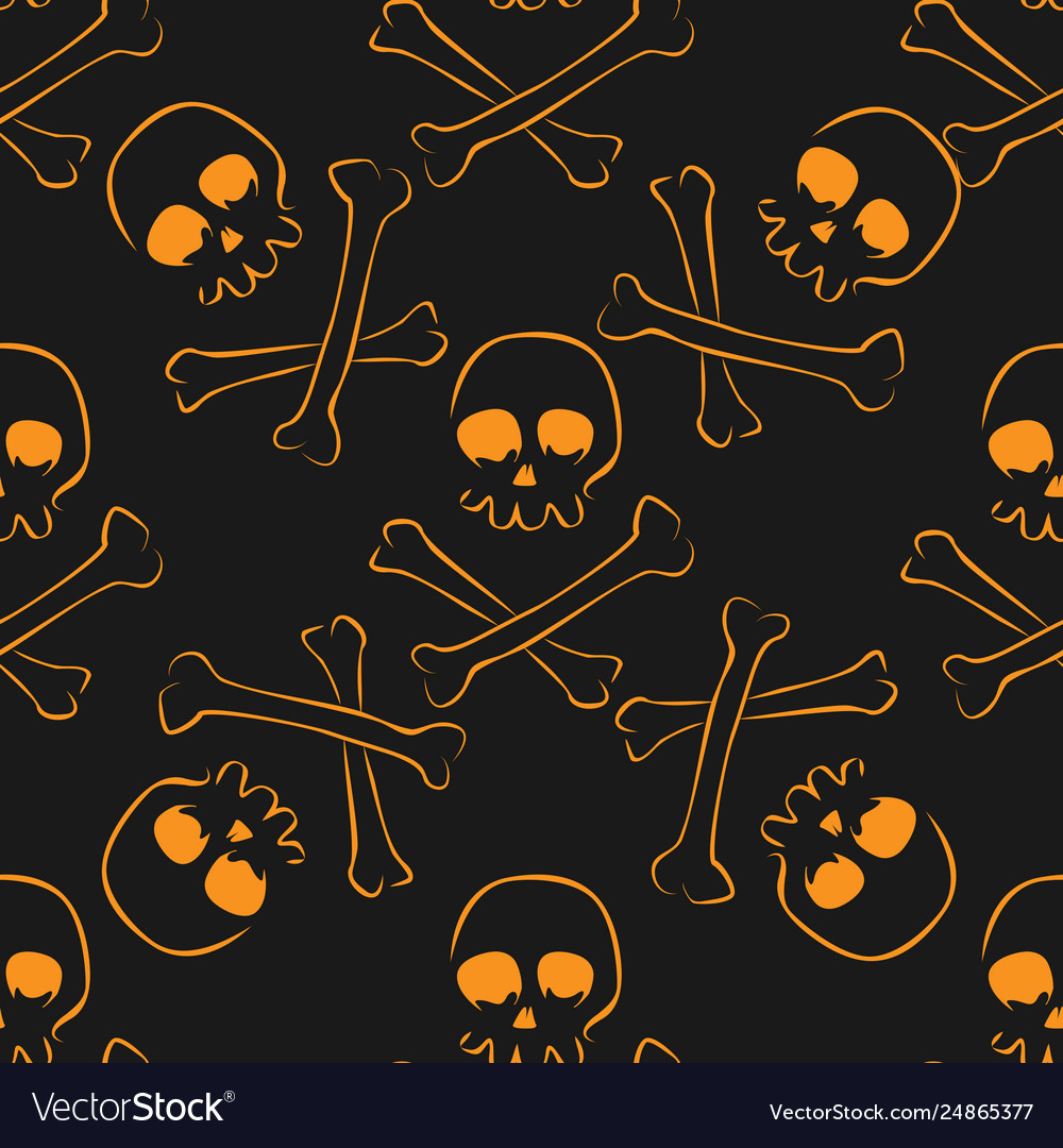 Skull and bones seamless pattern vector image Skull and bones seamless pattern