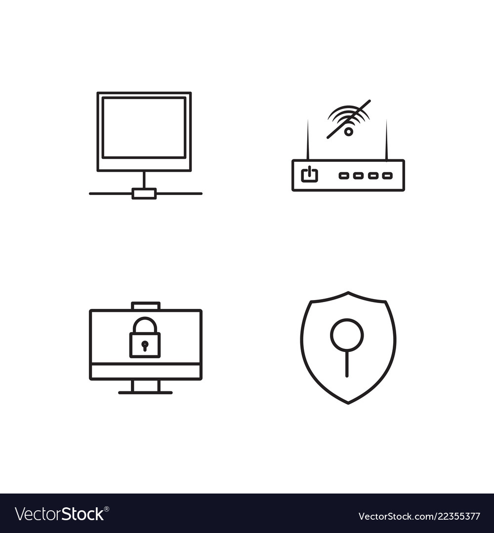 Web simple outlined icons set vector image Web simple outlined icons set