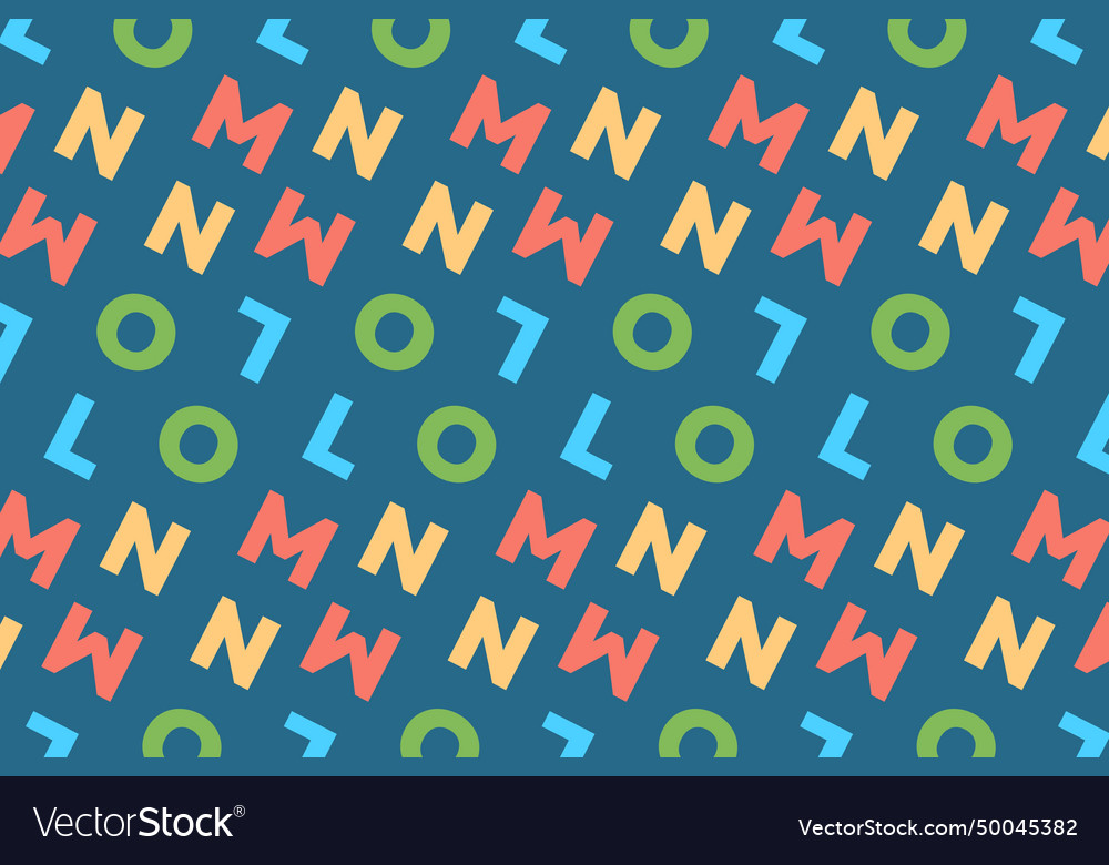 Blue colorful object pattern vector image Blue colorful object pattern