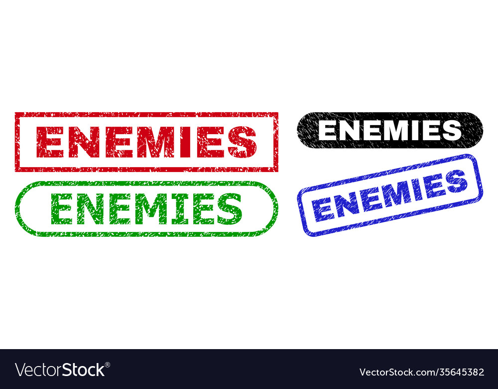 Enemies rectangle stamp seals using scratched