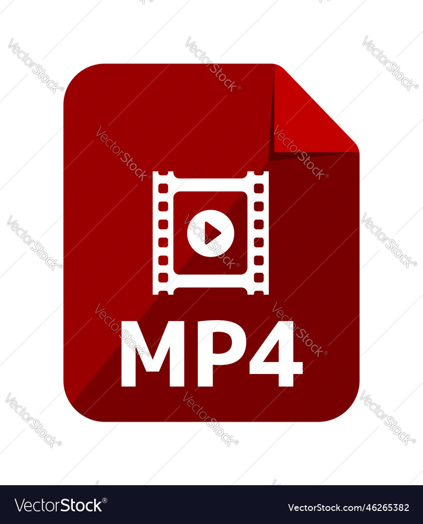 File formats icon mp4 vector image File formats icon mp4