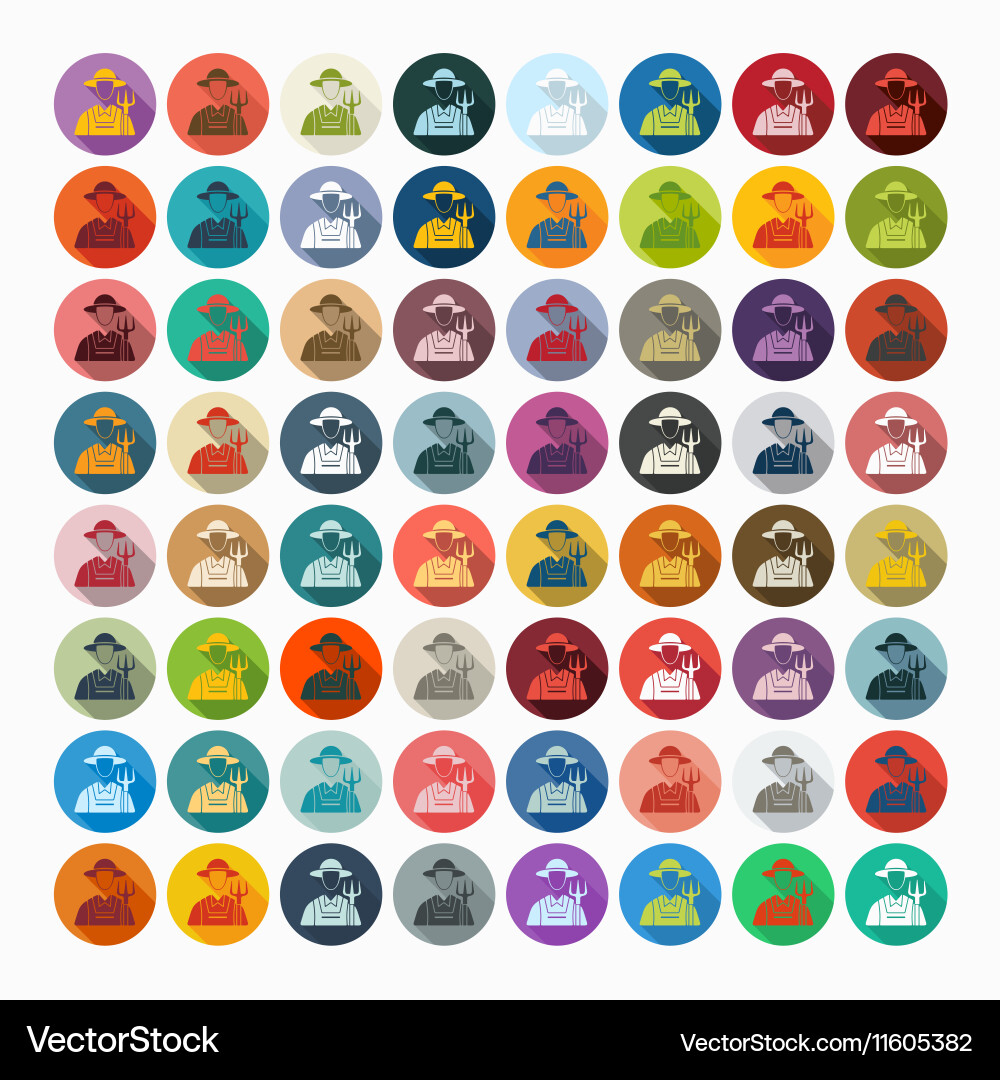 Flat design farmer Royalty Free Vector Image - VectorStock