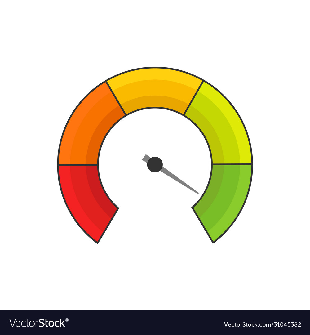Flat speedometer simple web isolated vector image Flat speedometer simple web isolated