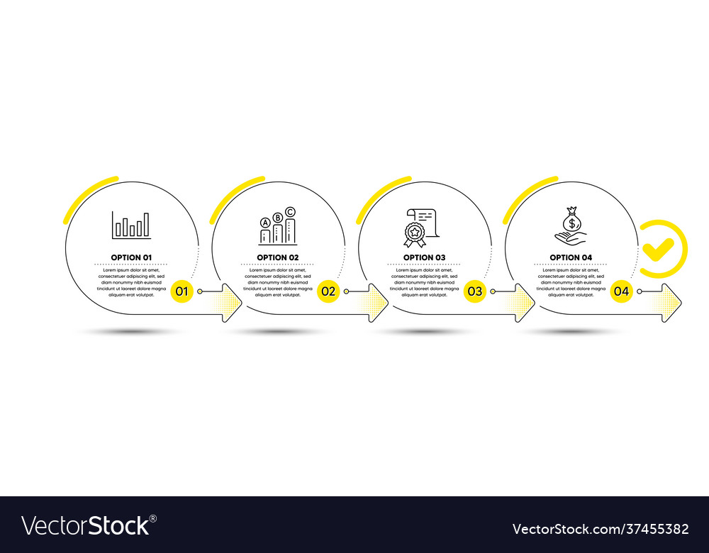 Graph chart certificate and column icons vector image Graph chart certificate and column icons