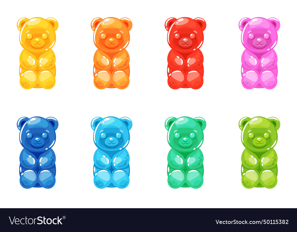 Jelly bears cartoon marmalade candies animals Vector Image