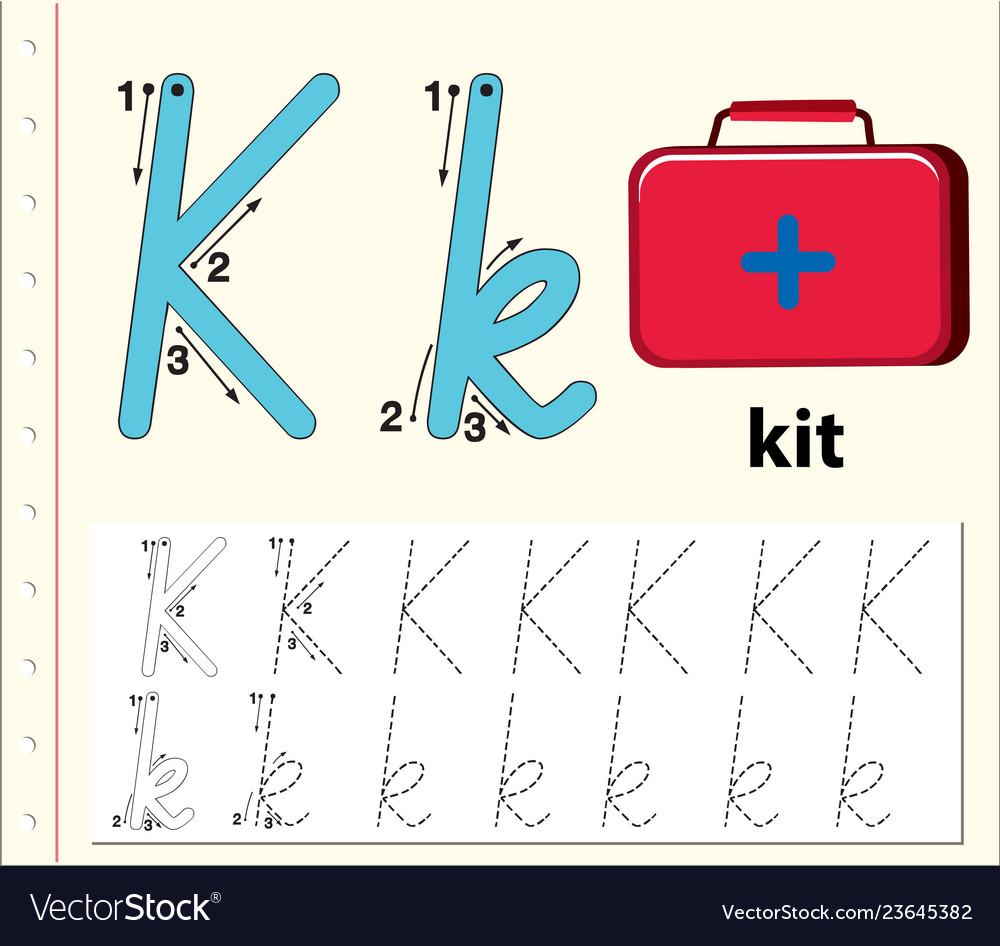 Brief K Verfolgung Alphabet Arbeitsblätter