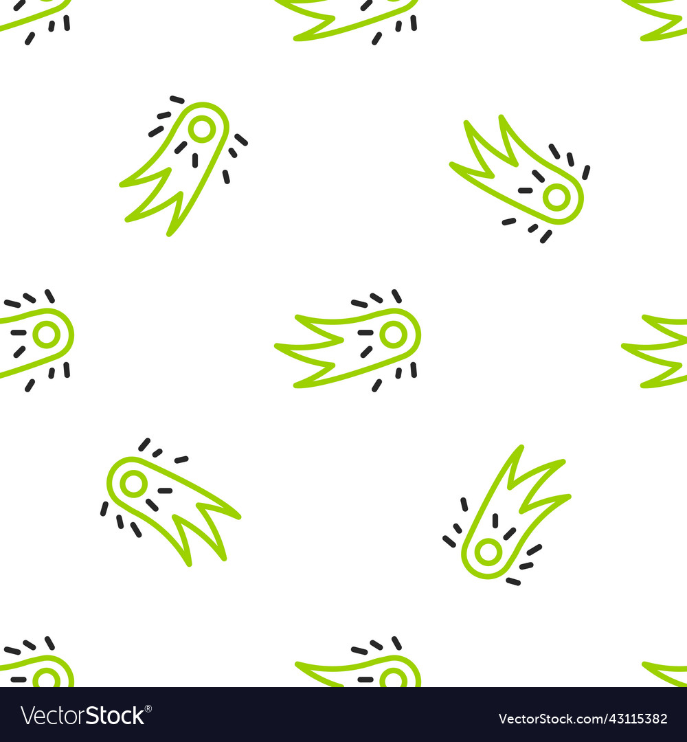 Line fireball icon isolated seamless pattern vector image Line fireball icon isolated seamless pattern
