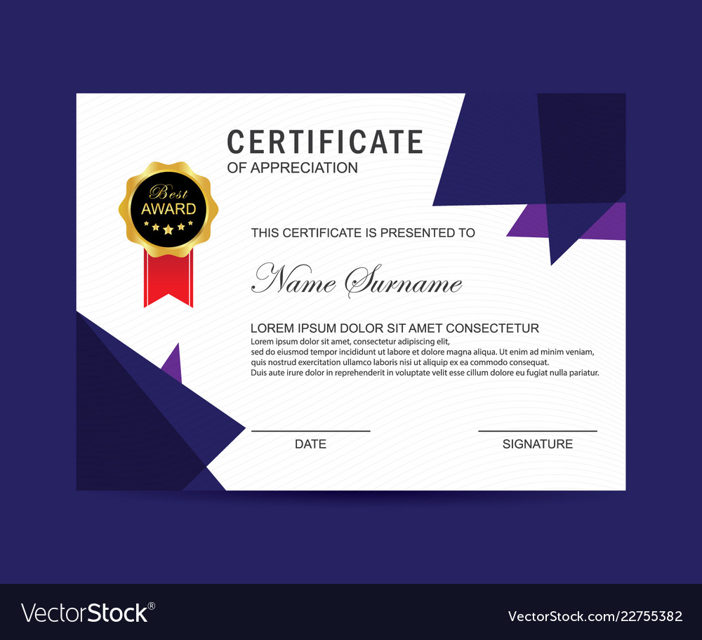 Modern certificate Royalty Free Vector Image - VectorStock