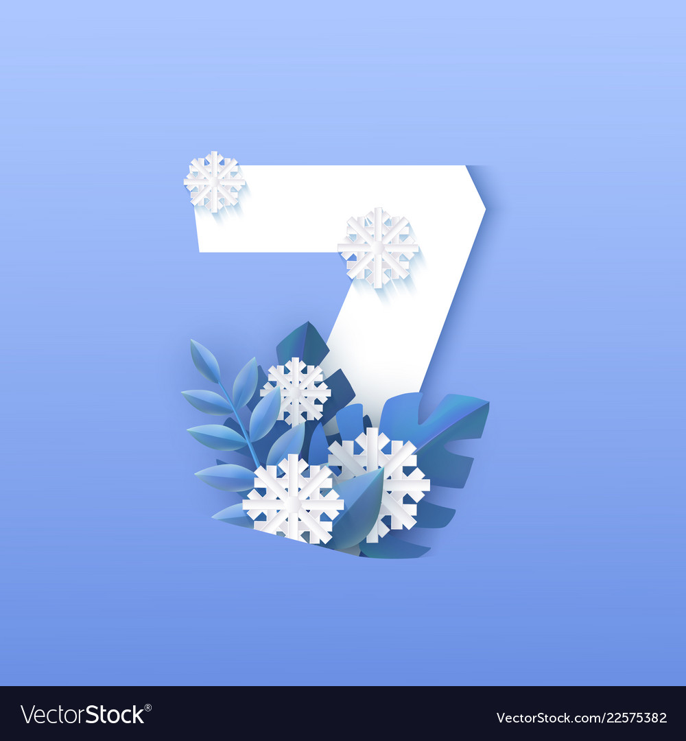 Numeral 7 natural winter