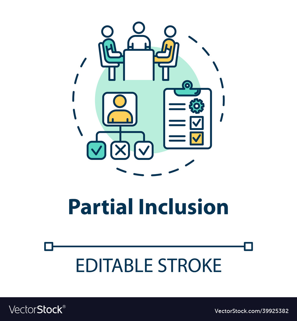 Partial inclusion concept icon mainstreaming Vector Image