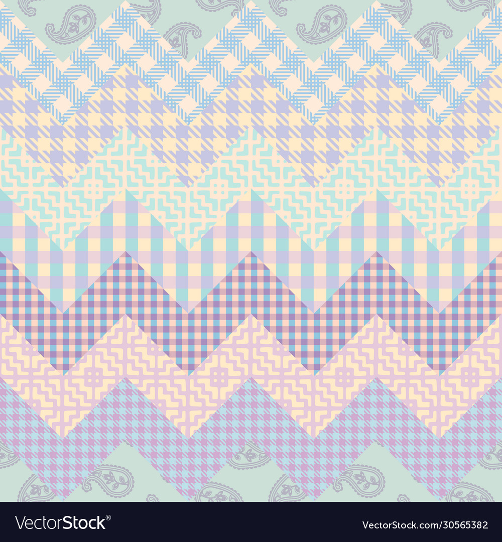 Patchwork textile pattern seamless quilting vector image Patchwork textile pattern seamless quilting